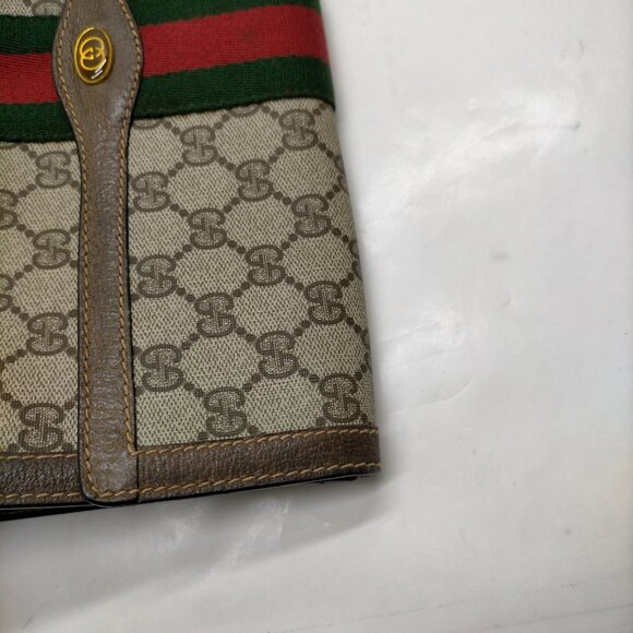 Authentic Gucci Vintage Clutch Bag Sherry Line Brown PVC mn334-113025 - Picture 6 of 16